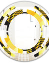 Retro Hexagon Pattern II - Modern Round or Oval Wall Mirror - Space
