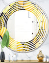 Retro Hexagon Pattern II - Modern Round or Oval Wall Mirror - Wave