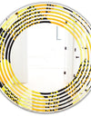 Retro Hexagon Pattern II - Modern Round or Oval Wall Mirror - Wave