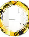 Retro Hexagon Pattern II - Modern Round or Oval Wall Mirror - Triple C