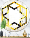 Retro Hexagon Pattern II - Modern Round or Oval Wall Mirror - Hexagon Star