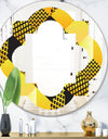 Retro Hexagon Pattern II - Modern Round or Oval Wall Mirror - Quatrefoil