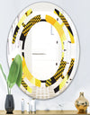 Retro Hexagon Pattern II - Modern Round or Oval Wall Mirror - Space