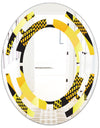 Retro Hexagon Pattern II - Modern Round or Oval Wall Mirror - Space