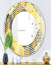 Retro Hexagon Pattern II - Modern Round or Oval Wall Mirror - Wave