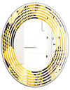 Retro Hexagon Pattern II - Modern Round or Oval Wall Mirror - Wave