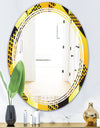 Retro Hexagon Pattern II - Modern Round or Oval Wall Mirror - Triple C