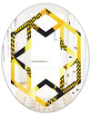 Retro Hexagon Pattern II - Modern Round or Oval Wall Mirror - Hexagon Star