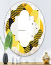 Retro Hexagon Pattern II - Modern Round or Oval Wall Mirror - Quatrefoil