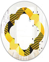 Retro Hexagon Pattern II - Modern Round or Oval Wall Mirror - Quatrefoil