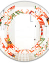 Floral Botanical Retro I - Modern Round or Oval Wall Mirror - Space