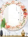 Floral Botanical Retro I - Modern Round or Oval Wall Mirror - Leaves