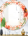 Floral Botanical Retro I - Modern Round or Oval Wall Mirror - Triple C