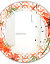 Floral Botanical Retro I - Modern Round or Oval Wall Mirror - Triple C