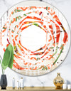 Floral Botanical Retro I - Modern Round or Oval Wall Mirror - Whirl