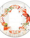 Floral Botanical Retro I - Modern Round or Oval Wall Mirror - Quatrefoil