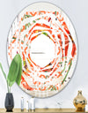 Floral Botanical Retro I - Modern Round or Oval Wall Mirror - Whirl