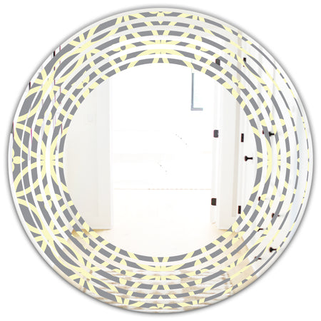 Retro Ornamental Pattern II - Modern Round or Oval Wall Mirror - Wave