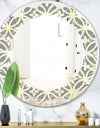 Retro Ornamental Pattern II - Modern Round or Oval Wall Mirror - Leaves
