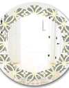 Retro Ornamental Pattern II - Modern Round or Oval Wall Mirror - Leaves