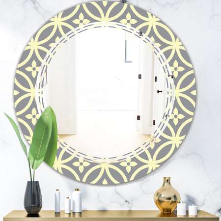 Retro Ornamental Pattern II - Modern Round or Oval Wall Mirror - Triple C