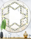 Retro Ornamental Pattern II - Modern Round or Oval Wall Mirror - Hexagon Star