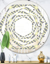 Retro Ornamental Pattern II - Modern Round or Oval Wall Mirror - Whirl