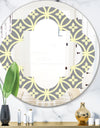 Retro Ornamental Pattern II - Modern Round or Oval Wall Mirror - Quatrefoil