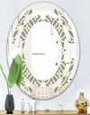 Retro Ornamental Pattern II - Modern Round or Oval Wall Mirror - Space
