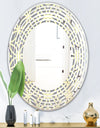 Retro Ornamental Pattern II - Modern Round or Oval Wall Mirror - Wave