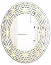 Retro Ornamental Pattern II - Modern Round or Oval Wall Mirror - Wave