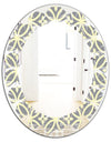 Retro Ornamental Pattern II - Modern Round or Oval Wall Mirror - Leaves