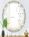 Retro Ornamental Pattern II - Modern Round or Oval Wall Mirror - Triple C