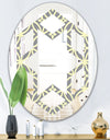 Retro Ornamental Pattern II - Modern Round or Oval Wall Mirror - Hexagon Star
