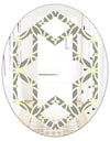 Retro Ornamental Pattern II - Modern Round or Oval Wall Mirror - Hexagon Star