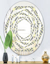 Retro Ornamental Pattern II - Modern Round or Oval Wall Mirror - Whirl