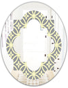 Retro Ornamental Pattern II - Modern Round or Oval Wall Mirror - Quatrefoil