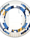 Circular Abstract Retro Geometric XI - Modern Round or Oval Wall Mirror - Space