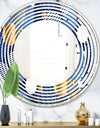 Circular Abstract Retro Geometric XI - Modern Round or Oval Wall Mirror - Wave