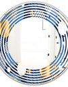 Circular Abstract Retro Geometric XI - Modern Round or Oval Wall Mirror - Wave