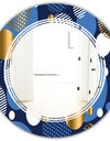 Circular Abstract Retro Geometric XI - Modern Round or Oval Wall Mirror - Triple C