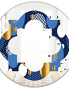 Circular Abstract Retro Geometric XI - Modern Round or Oval Wall Mirror - Quatrefoil