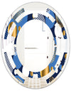 Circular Abstract Retro Geometric XI - Modern Round or Oval Wall Mirror - Space