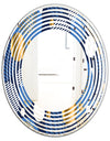 Circular Abstract Retro Geometric XI - Modern Round or Oval Wall Mirror - Wave