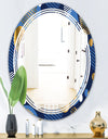 Circular Abstract Retro Geometric XI - Modern Round or Oval Wall Mirror - Triple C