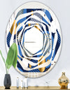 Circular Abstract Retro Geometric XI - Modern Round or Oval Wall Mirror - Whirl