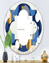 Circular Abstract Retro Geometric XI - Modern Round or Oval Wall Mirror - Quatrefoil