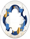 Circular Abstract Retro Geometric XI - Modern Round or Oval Wall Mirror - Quatrefoil