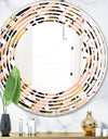 Gold Checkered Pattern II - Modern Round or Oval Wall Mirror - Wave