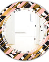 Gold Checkered Pattern II - Modern Round or Oval Wall Mirror - Triple C